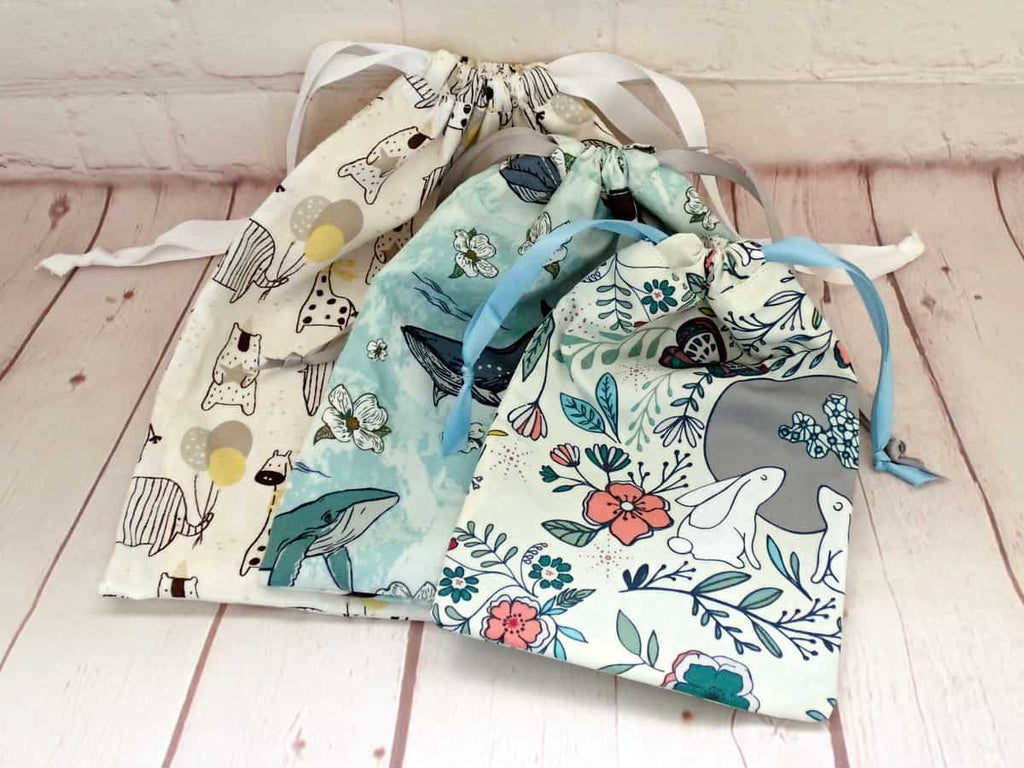 Dorset Easy Drawstring Bags FREE sewing pattern (3 sizes)